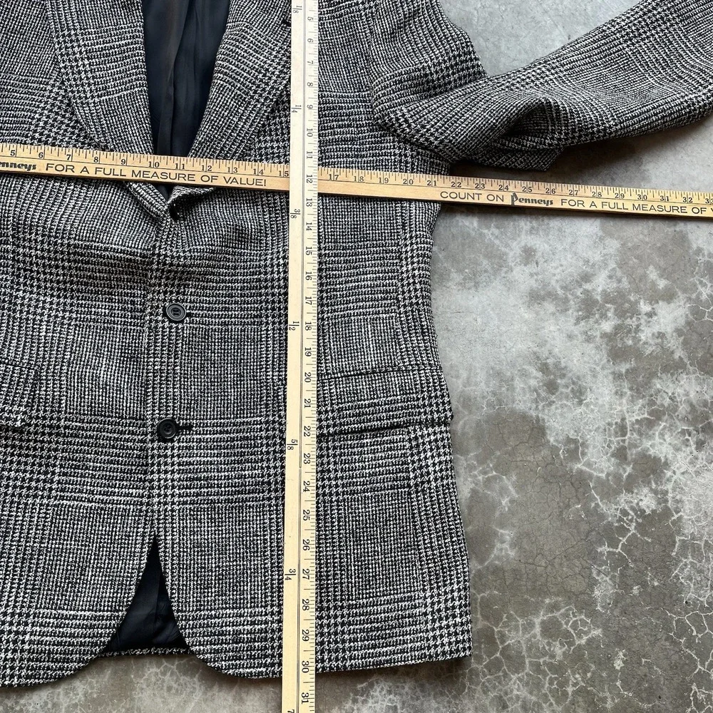 Vintage Evan-Picone Houndstooth Wool Suit Jacket Tweed Blazer Size 41 R